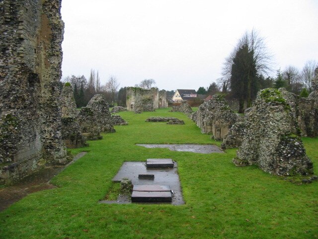 Viewing west, from the choir of the church, Thetford Priory