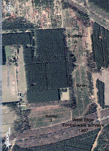 West Stow survey areas from air