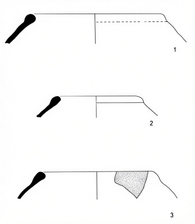 Technical drawing of medieval ginger jar pottery profiles from Brandon.